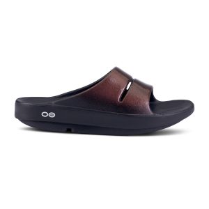 OOfos OOahh luxe slide black/cabernet